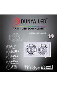 DÜNYA LED Hs.462/1-b 2x15w Ar111 Led Downlıght 6500k Beyaz Işık