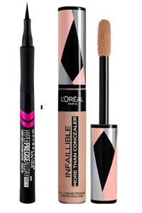 Maybelline New York Siyah Eyerline Hyper Precise Allday Eyeliner Matte Black Kapatıcı Infaillible More Than Concealer330