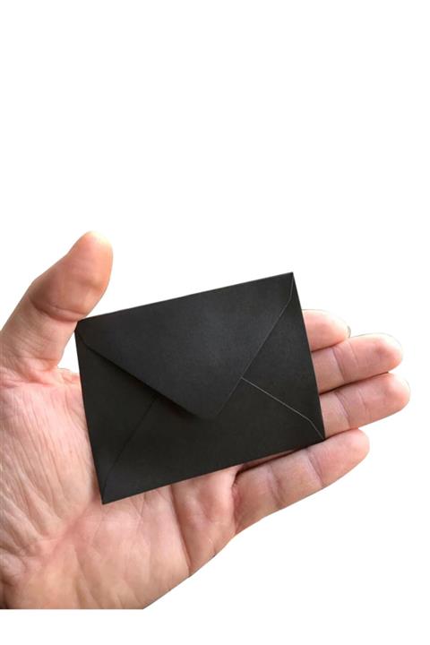 Tek Çatı 50 Adet Mini Siyah Zarf  7 X 10 Cm  50'li Paket Yapışkanlı