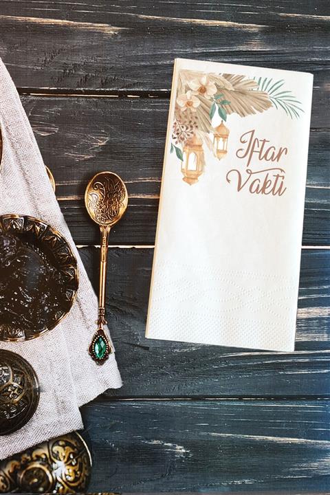 PEKSHOP Sunum Peçetesi Iftar Vakti Yazılı Ramazan Konuşan Kağıt Peçete