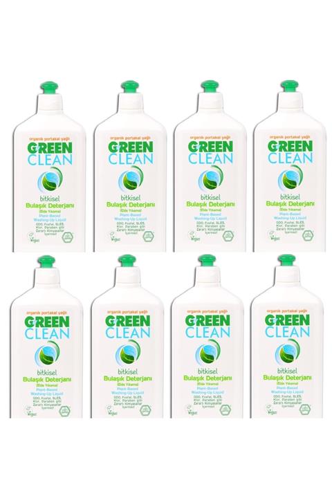 U Green Clean Bitkisel Green Clean Elde Yıkama Bulaşık Deterjanı 730 ml 8 Adet