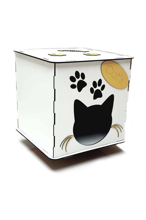 Maxisol Ahşap Kedi Evi Kedi Yuvası 43x43x43cm