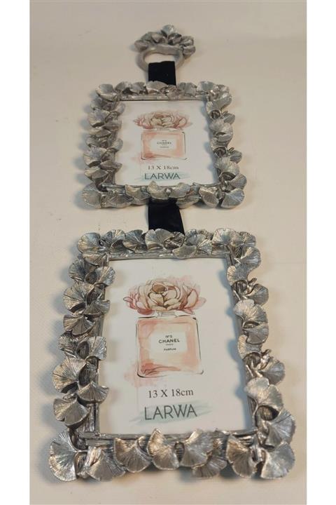 Teşup Polyester Fotoğraf Çerçevesi ,resim Çerçvesi ,larwa Inci 2 Li Silver