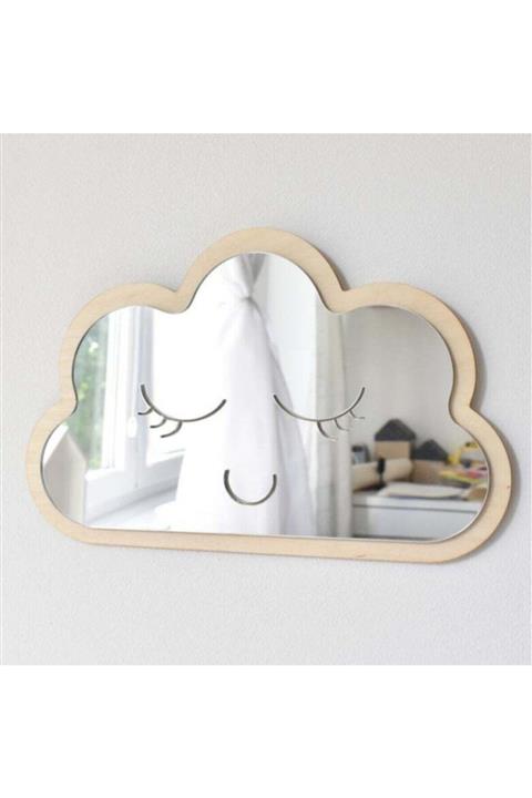 KEMSON Sevimli Gülen Yüz Bulut Ayna Dekoratif Çocuk Odası Kesmeyen Ayna