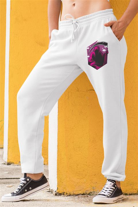 Angemiel Wear Mor Azrail Beyaz Kadın Eşofman Altı