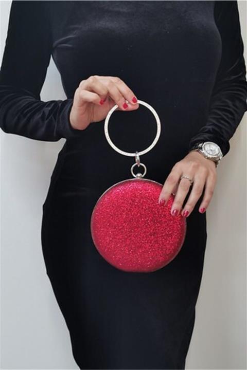 NAZART Kardın Kırmızı Kum Sim Abiye  Çantası