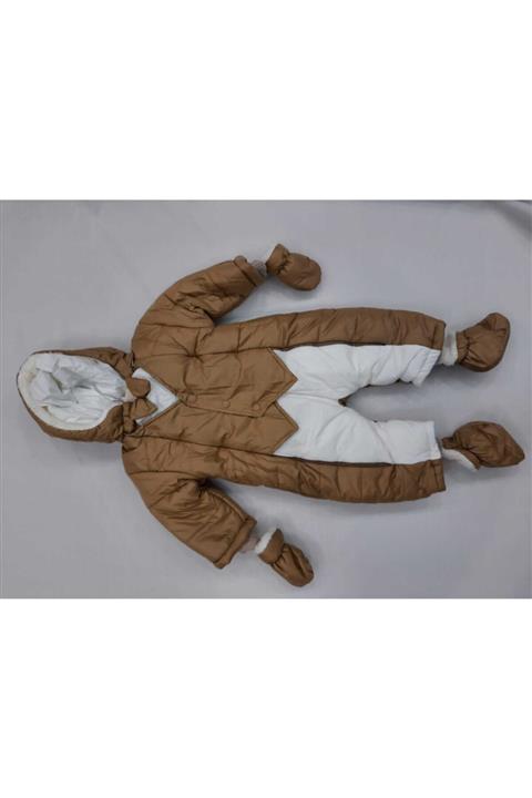 İVS KİDS Bebek Tulum Peluşlu Fermuarlı Eldivenli Patikli