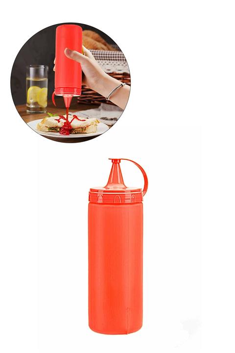 SPRENDA Plastik Kolay Kullanım Ketçap Sos Şişesi Sızdırmaz Sıvı Yağlık Şişe 400ml
