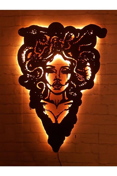 Prodizayn Tasarım \\medusa Rgb Led Işıklı Ahşap Mdf Dekoratif Tablo