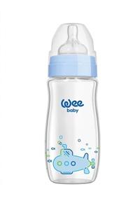 Wee Baby Klasik Plus Geniş Ağızlı Isıya Dayanıklı Cam Biberon 280 ml Mavi 0-6 Ay