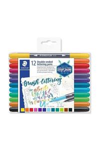 Staedtler Brush Lettering Çift Taraflı Fırça Uçlu Kalem 12 RENK SET