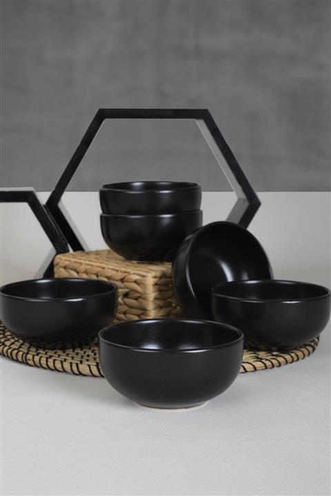 Kosova Keramika Mat Siyah Bulut Çorba Kasesi 12 cm 6 Adet