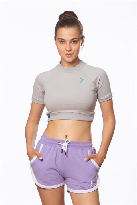 Gymlegend Kadın Lila Bağcıklı Kısa Spor Şort