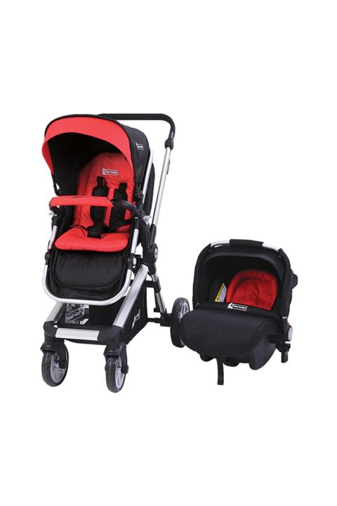 Star Baby Rabbit Travel Sistem Bebek Arabası Siyah-kırmızı