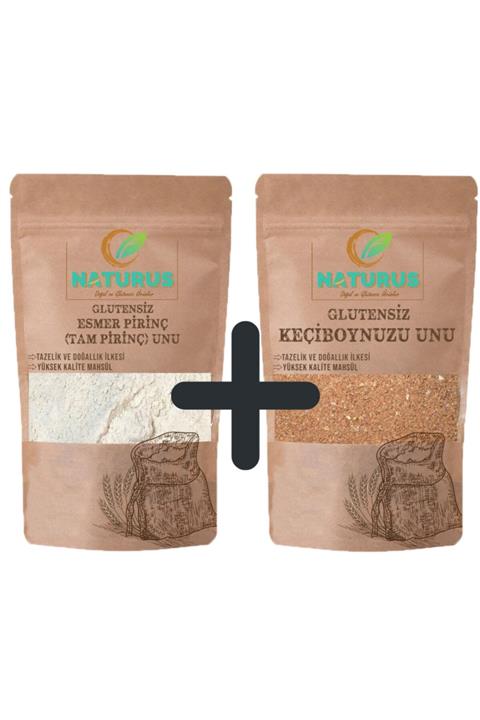 NATURUS Doğal Tam Pirinç Unu 400g Keçiboynuzu Unu 500g
