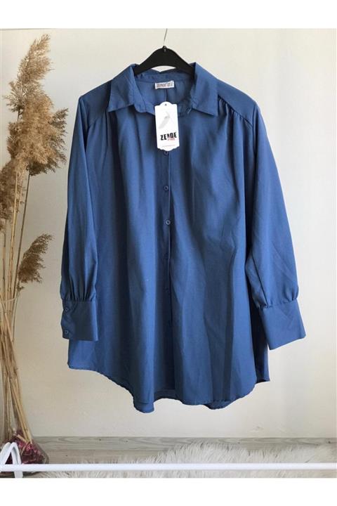 kbrahpc Mavi Ovarsize Gömlek