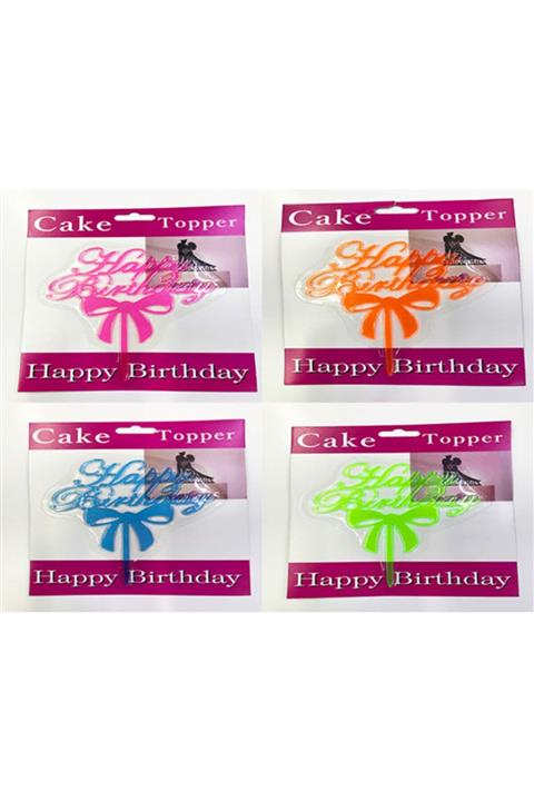 Cake Happy Birthday Fiyonk Topper 4 Adet