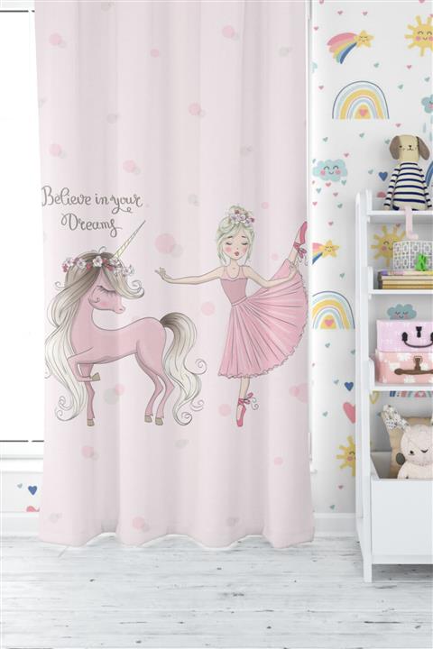 Rivaİstanbul Balerin Ve Unicorn Çocuk Fon Perde