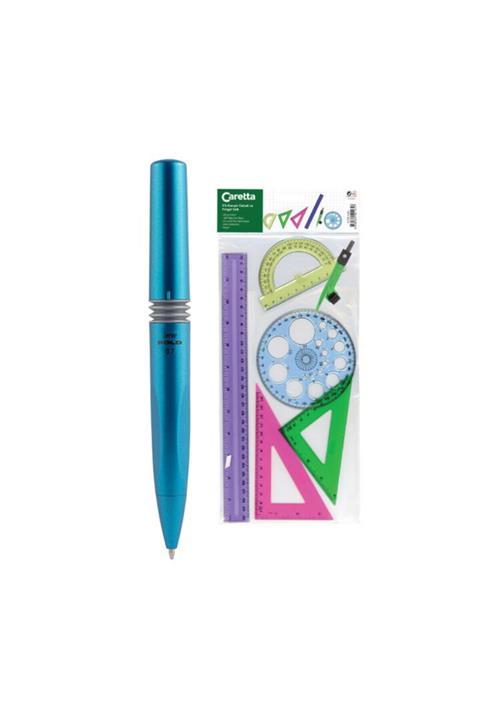 Caretta Karışık Pergel Ve Cetvel Ve Kalem Seti
