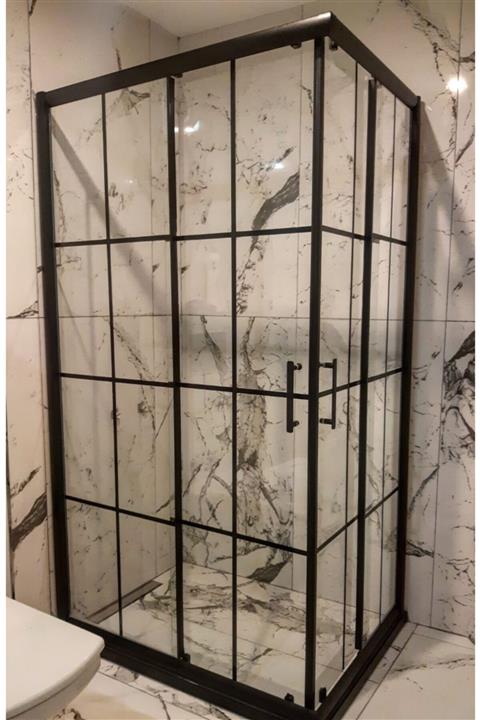 ÖZELDUS Özelduş 100*100 Cm Siyah Profil Siyah Çizgili Baskı Desen