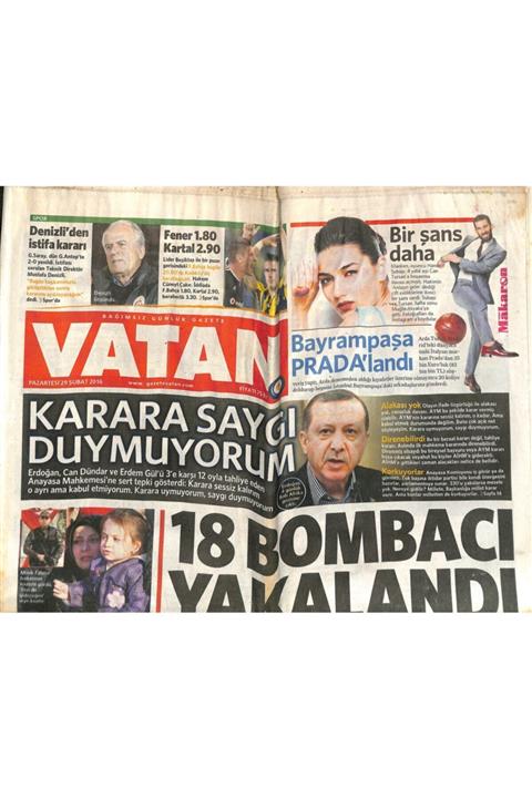 Gökçe Koleksiyon Vatan Gazetesi 29 Şubat 2016 - Renault Talisman'la Podyuma Çıkacak - Tel Abyad Ateş Altında