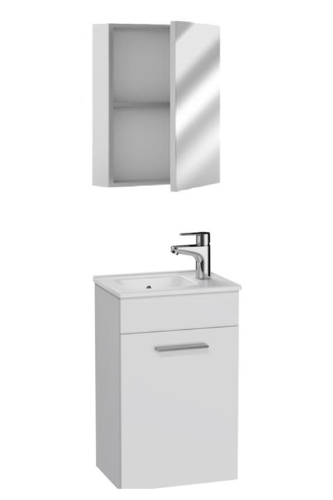 Çamsan Beyaz Mini Banyo Dolabı Mdf-lam 25x50cm Aynalı+lavabolu