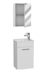 Çamsan Beyaz Mini Banyo Dolabı Mdf-lam 25x50cm Aynalı+lavabolu