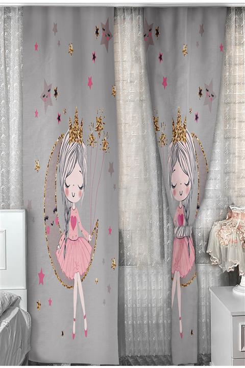 Bebişim Halı Prenses Kız 4070 140x275 Çocuk Odası Fon Perde
