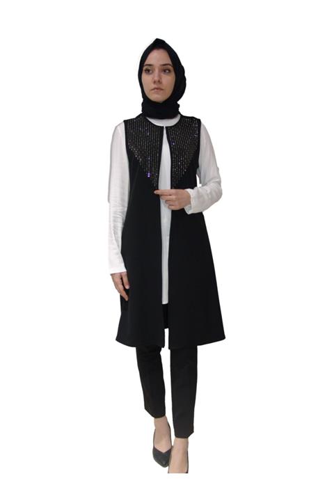 İDRİS MERCAN Kadın  Siyah Renk Yazlık Ikili Takım