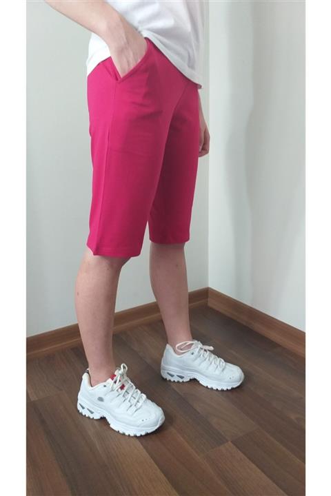 anger Kadın Yüksek Bel Penye Cepli Uzun Şort