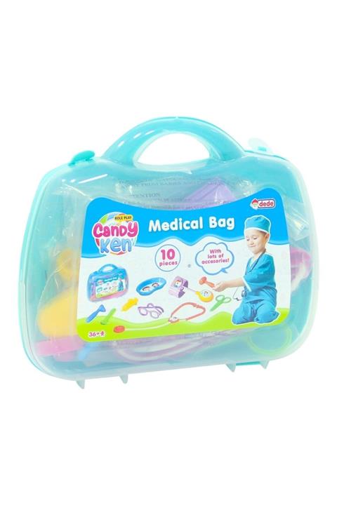 DEDE Oyuncak Candy Doktor Çantası Steteskop Çocuk Eğitici Oyun Seti Yeşil