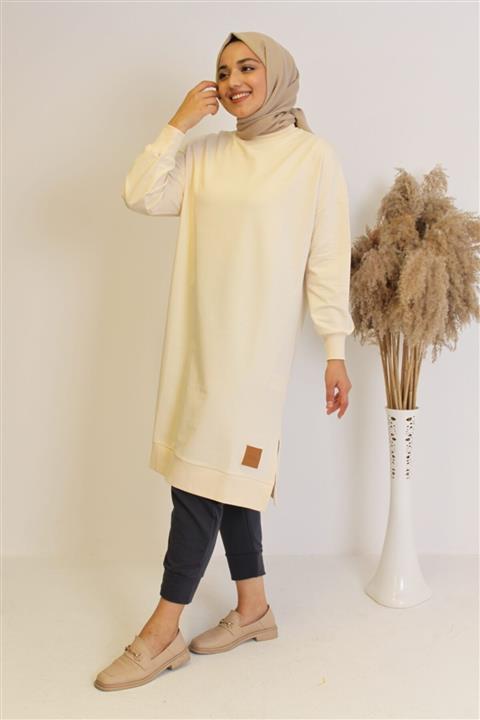 Soul Kadın Uzun Bej Sweatshirt