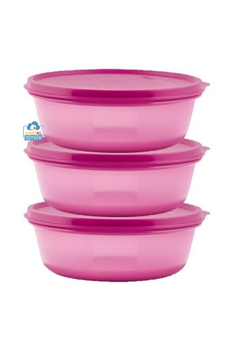 Tupperware Buzdolabı Saklama Kabı 600 ml 3'lü Set Mavi (ÜÇ ŞEKERPARE)