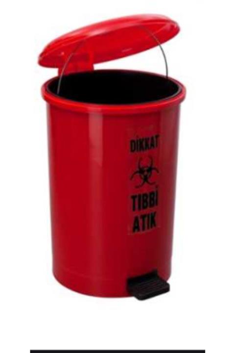 Uğurlar Plastik Sarf Tıbbi Atık Çöp Kovası Iç Kovalı Pedallı 25l