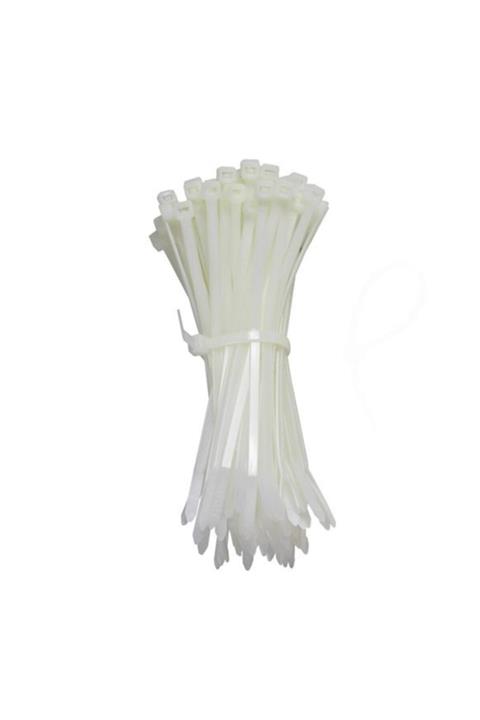AKSUFEZ Plastik Beyaz Cırt Kelepçe 4.8 X 250mm 100lü Tnr-0357