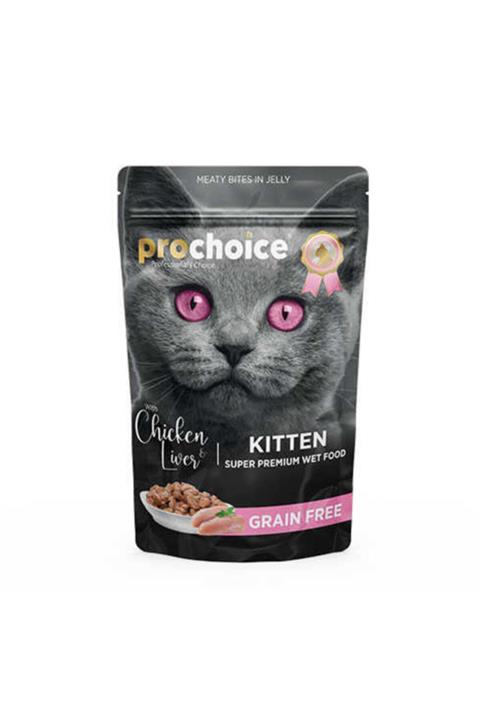 ProChoice Tahılsız Kitten Tavuk Ve Ciğerli Yavru Kedi Konservesi 85 Gr Pouch