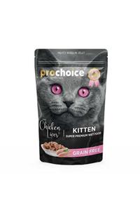 ProChoice Tahılsız Kitten Tavuk Ve Ciğerli Yavru Kedi Konservesi 85 Gr Pouch