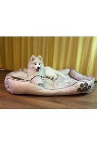 Patili Evler Kemik Rengi Büyük Boy Köpek Yatağı 75x105 Cm - Kemik Yastıklı -