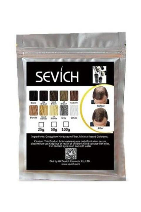 Sevich Toppik  Orta Kahve ( Med Brown ) Topik Saç Tozu Saç Fiberi Keratin 100 gr