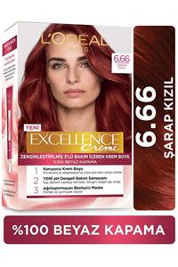 L'Oreal Paris Excellence Creme Saç Boyası 6.66 Koyu Kumral Yoğun Kızıl