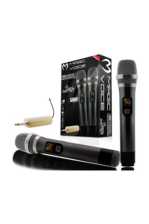 OEM Magıcvoıce Mv-1302ee Uhf Ekranlı 2 El Kablosuz Telsiz Mikrofon