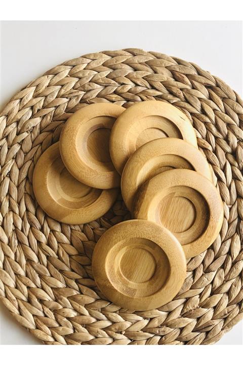 Den Tasarım Hediyelik Bambu 6lı Bardak Altlığı