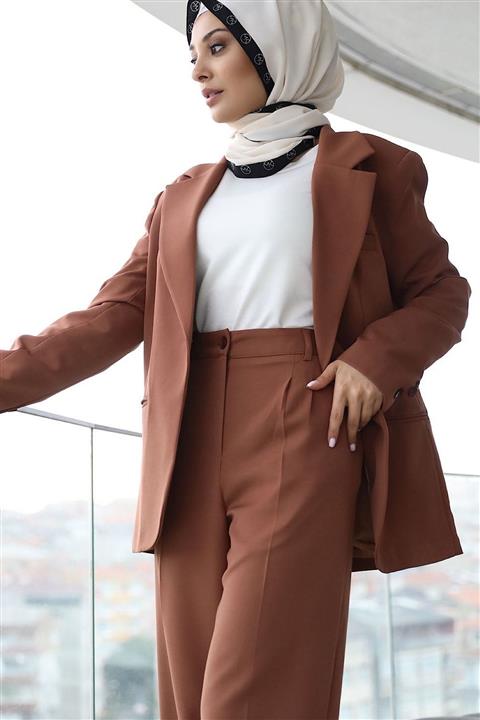 ANONCE STUDIO Tesettür Alt+üst Takım / Palazzo Ceket Pantolon Uzun Kesim