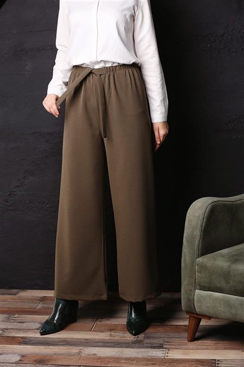 ALLDAY Haki Beli Lastikli Bol Paça Pantolon