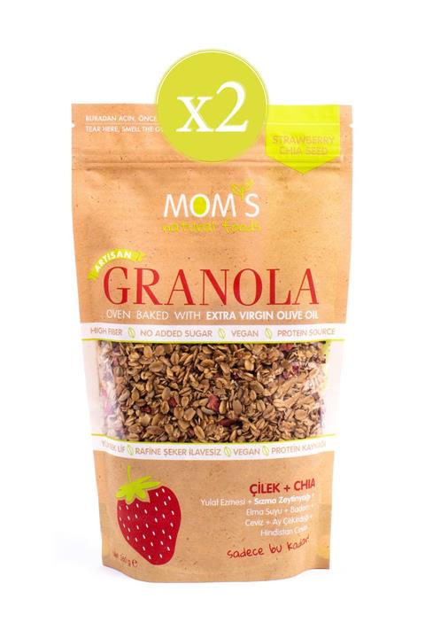 Mom's Natural Foods 2'li Çilek - Chia Granola 360 gr