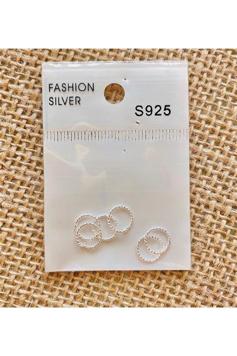 Yeşim Aksesuar Deliksiz Burunlar Için Gümüş Hızma, Deliksiz Kulaklar Için Gümüş Kıkırdak Küpe Set (6 Adet)