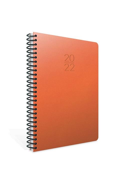 Gıpta 17x24 2022 Spiralli Ajanda Sert Kapak Günlük (407-sek) Turuncu