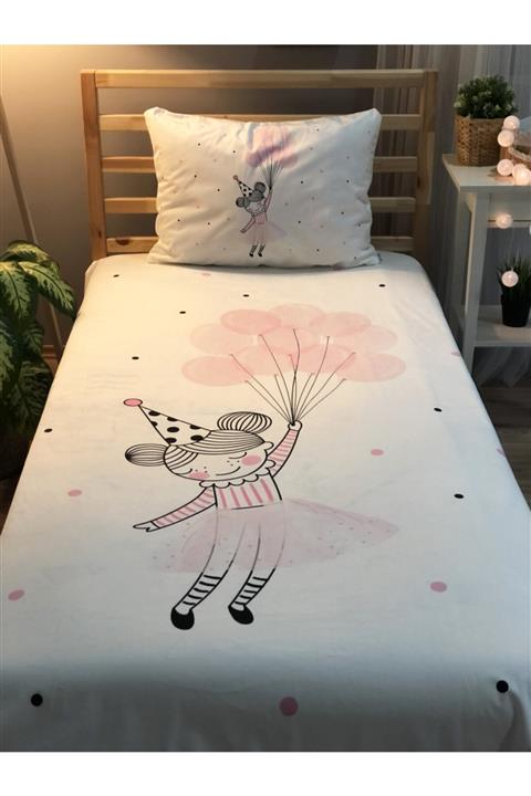 Lolla Dijital Baskı Prenses Kız Kadife Örtü Yastık Seti 1590