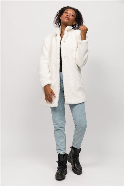 Mon Moule Kadın Ekru Peluş Mont