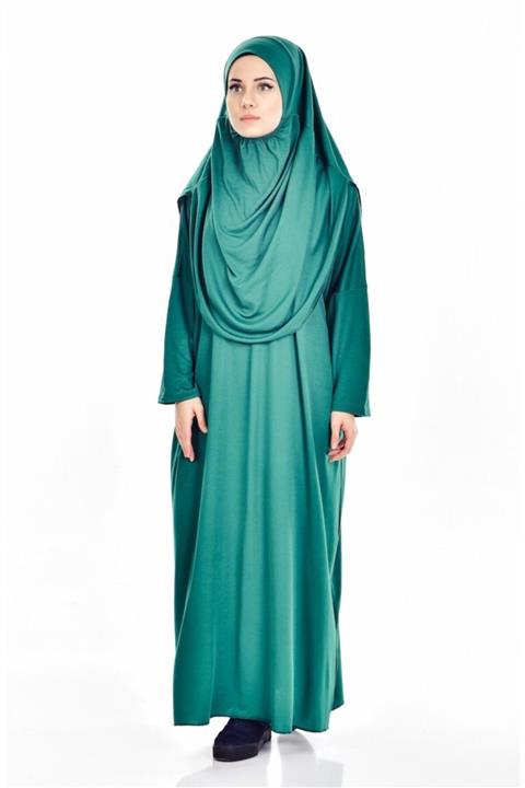 Zehra Hazır Havuz Tesettür Giyim (tesettür Giyim)namaz Elbisesi Tek Parça Zümrüt